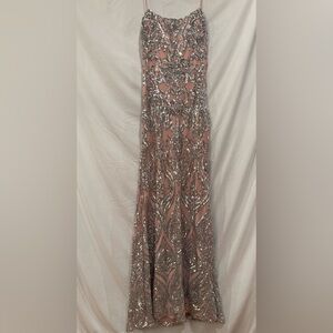 Windsor | Dresses | Windsor Kenzie Formal Sequin Crossback Dresspromevent  Size L Nwt | Poshmark